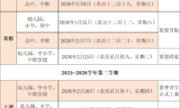 2026年福清市中小学,幼儿园暑假放假时间